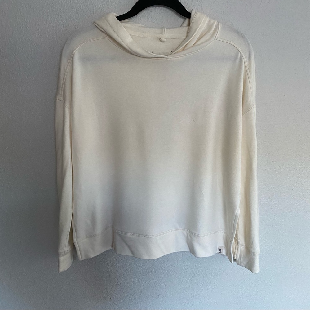 lou and grey signature soft cream hoodie